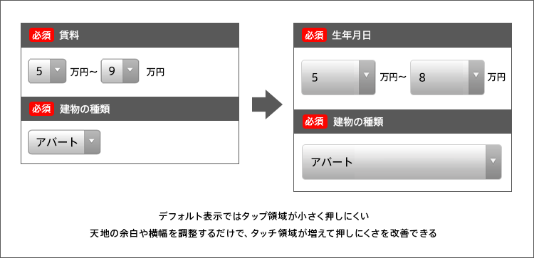 1．タッチエリアを調整しよう