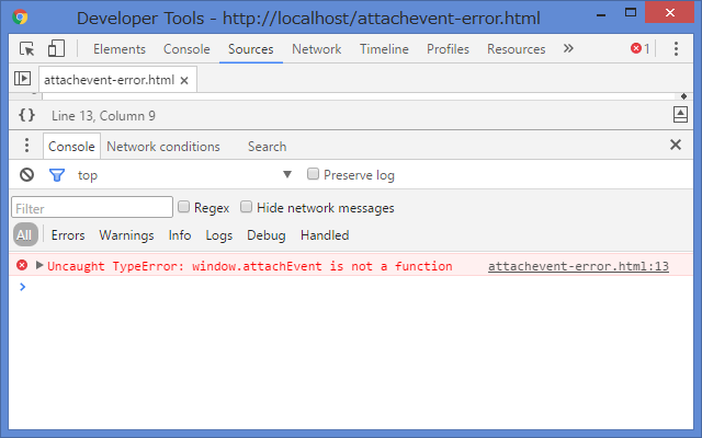 attachevent-error